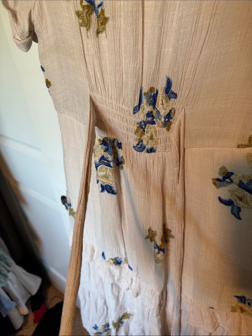 FIGUEROA & FLOWER Embroidered Floral Midi Tiered Cottage Dress - Picture 6 of 8